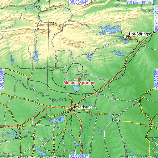 Topographic map of Mineral Springs