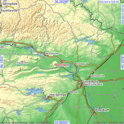 Topographic map of Morrilton