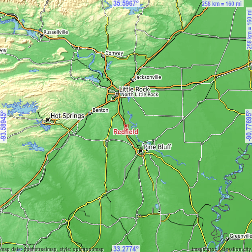 Topographic map of Redfield
