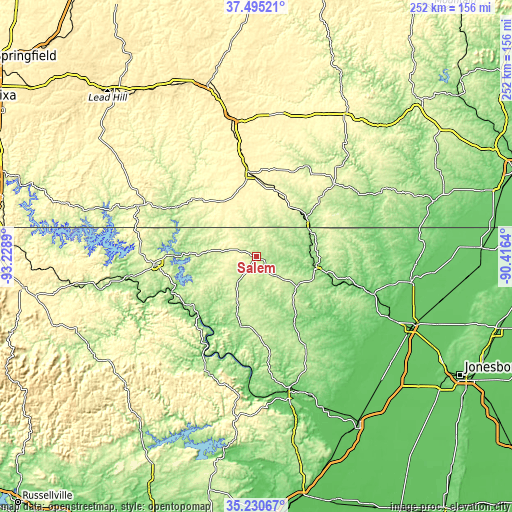 Topographic map of Salem