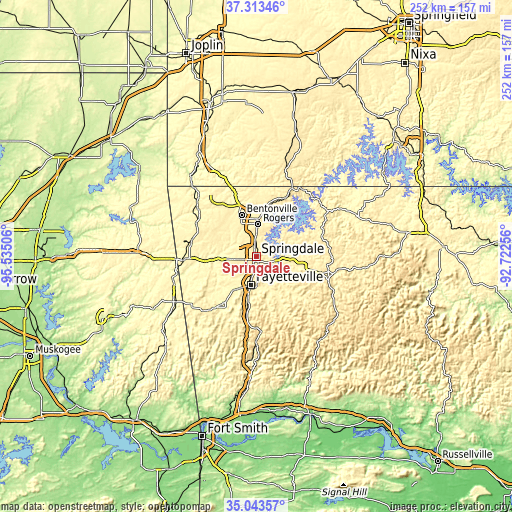 Topographic map of Springdale