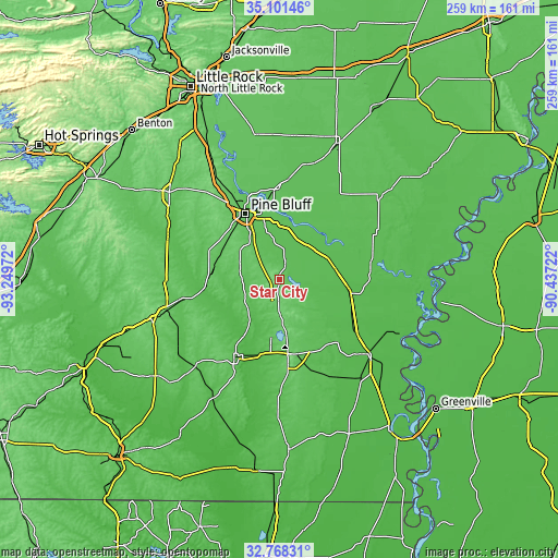 Topographic map of Star City