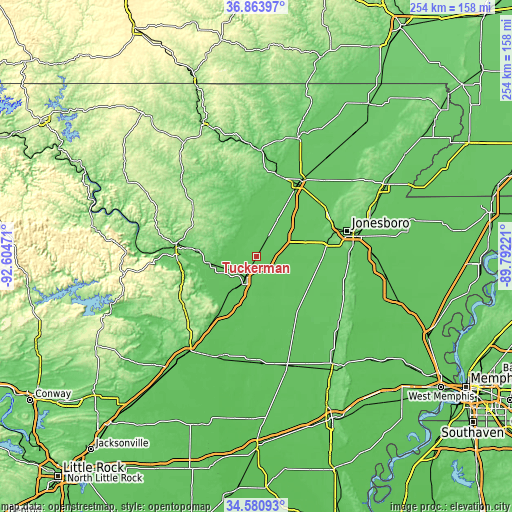 Topographic map of Tuckerman