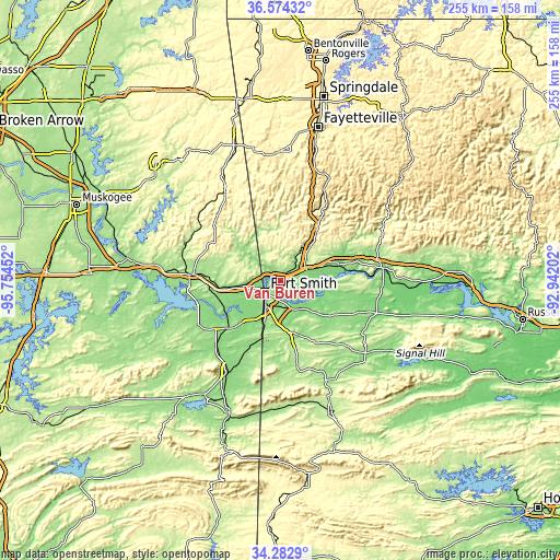 Topographic map of Van Buren