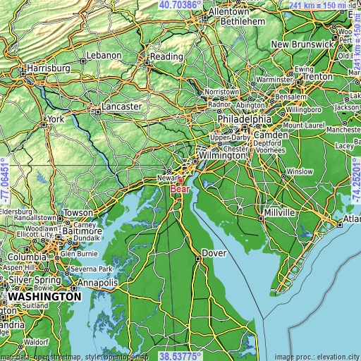 Topographic map of Bear