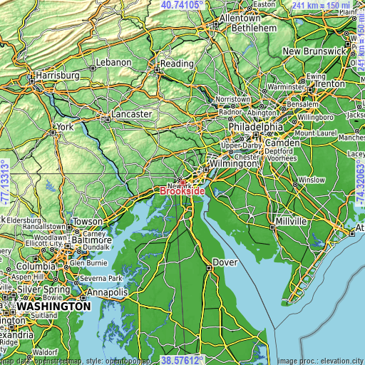 Topographic map of Brookside