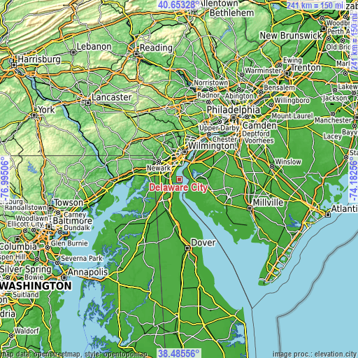 Topographic map of Delaware City