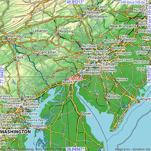 Topographic map of Elsmere