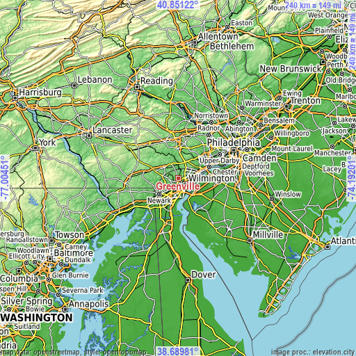 Topographic map of Greenville