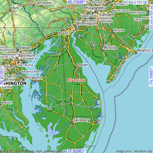 Topographic map of Riverview