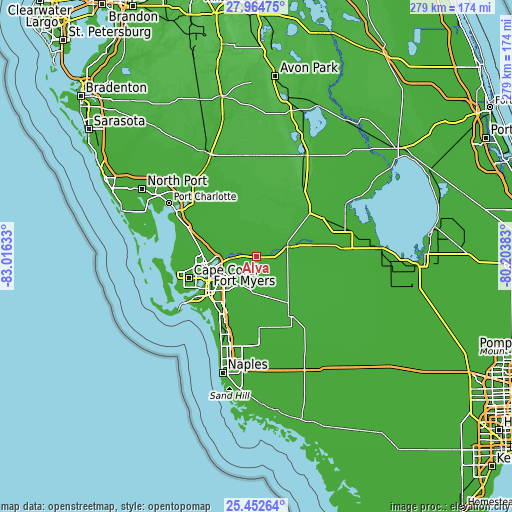 Topographic map of Alva