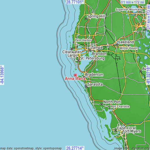 Topographic map of Anna Maria