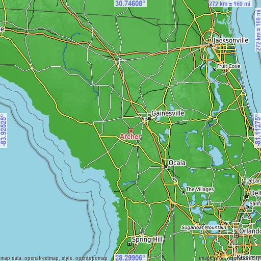 Topographic map of Archer