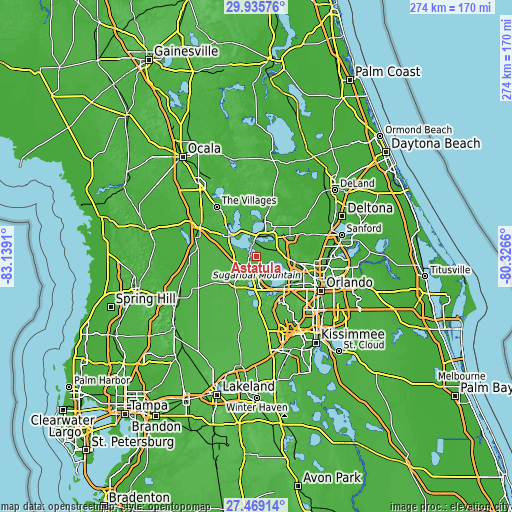 Topographic map of Astatula