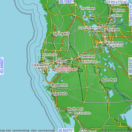 Topographic map of Bloomingdale