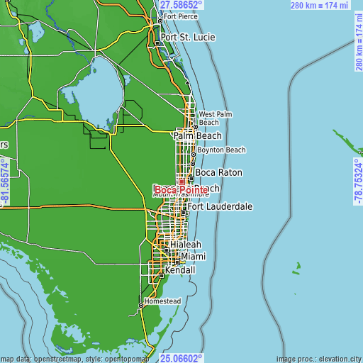 Topographic map of Boca Pointe