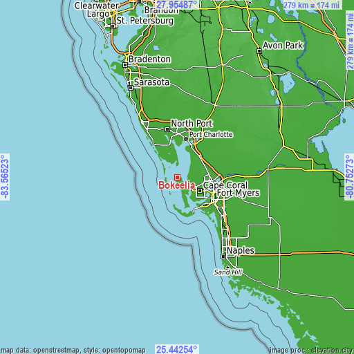 Topographic map of Bokeelia