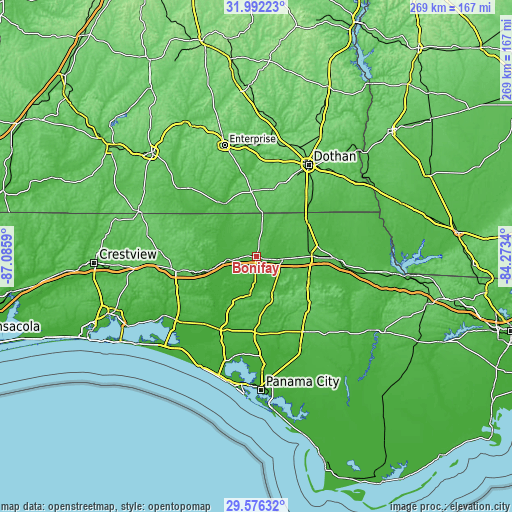 Topographic map of Bonifay