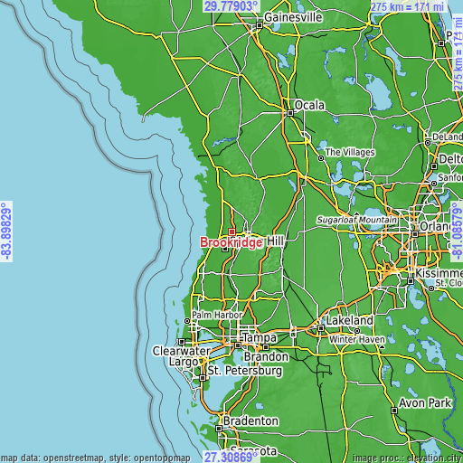 Topographic map of Brookridge