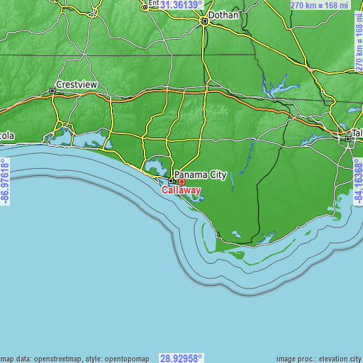 Topographic map of Callaway