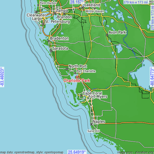 Topographic map of Charlotte Park