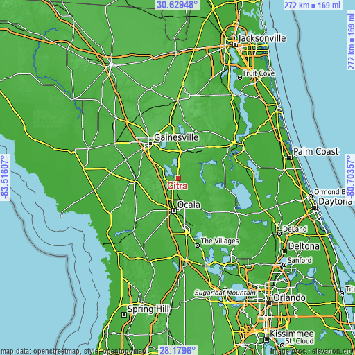 Topographic map of Citra