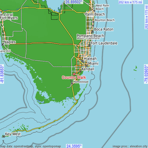 Topographic map of Country Walk