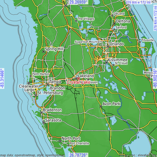 Topographic map of Crystal Lake