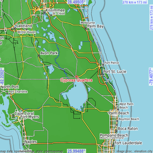 Topographic map of Cypress Quarters