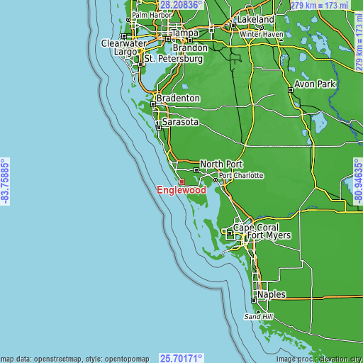 Topographic map of Englewood