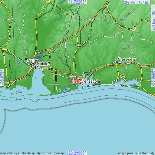 Topographic map of Ensley