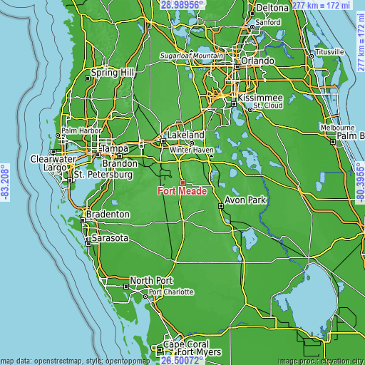 Topographic map of Fort Meade