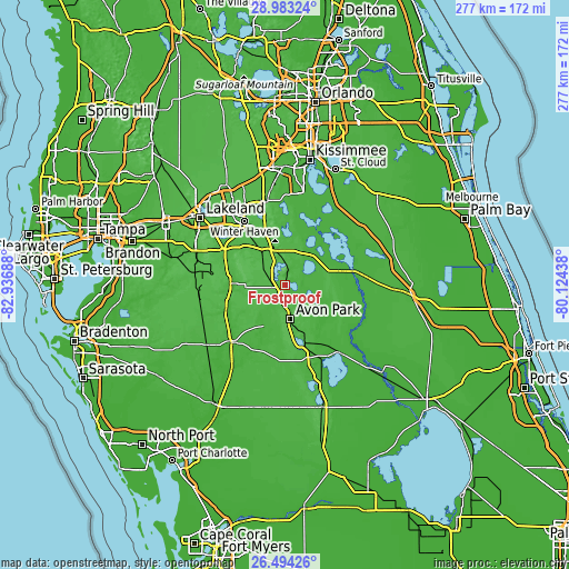 Topographic map of Frostproof