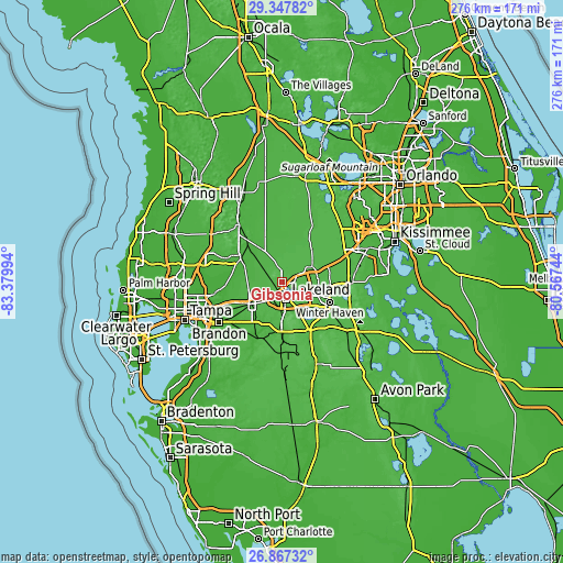 Topographic map of Gibsonia