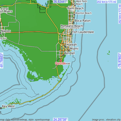 Topographic map of Goulds