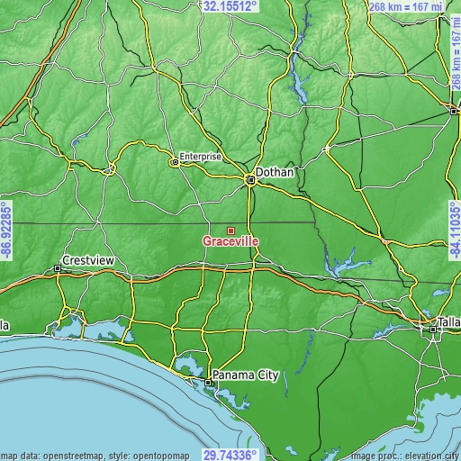 Topographic map of Graceville