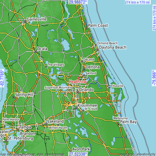 Topographic map of Heathrow