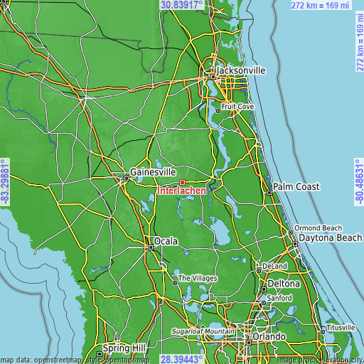 Topographic map of Interlachen