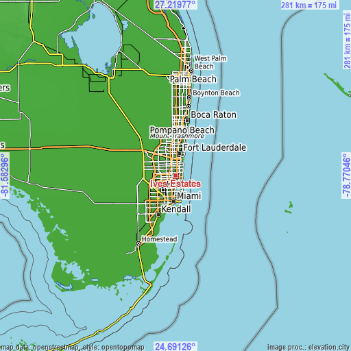 Topographic map of Ives Estates