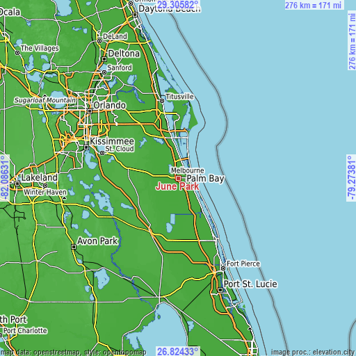 Topographic map of June Park