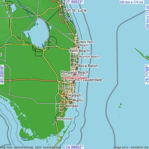 Topographic map of Kendall Green