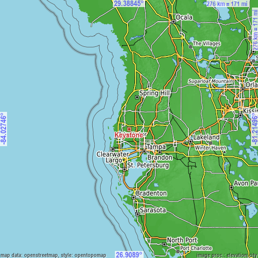 Topographic map of Keystone