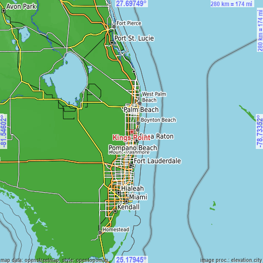 Topographic map of Kings Point