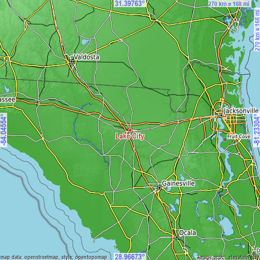 Topographic map of Lake City