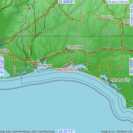 Topographic map of Lake Lorraine