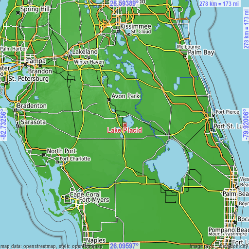 Topographic map of Lake Placid