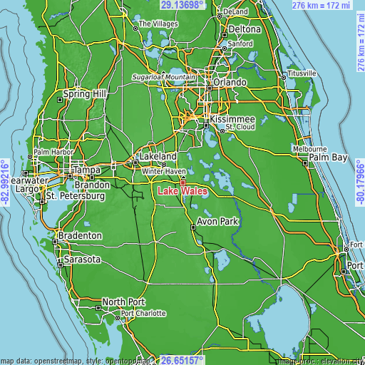 Topographic map of Lake Wales