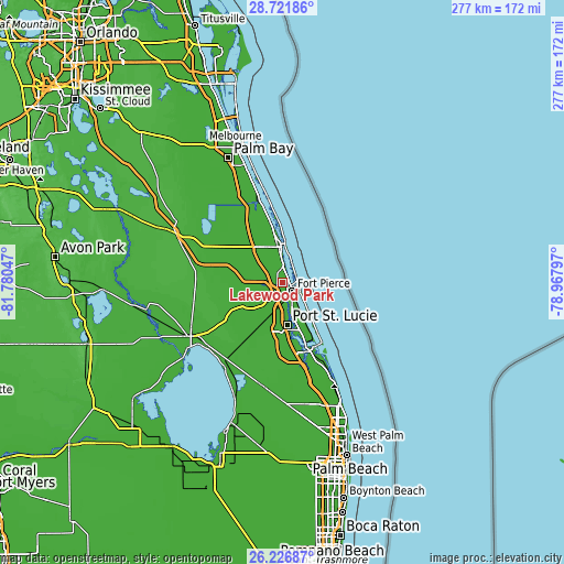 Topographic map of Lakewood Park