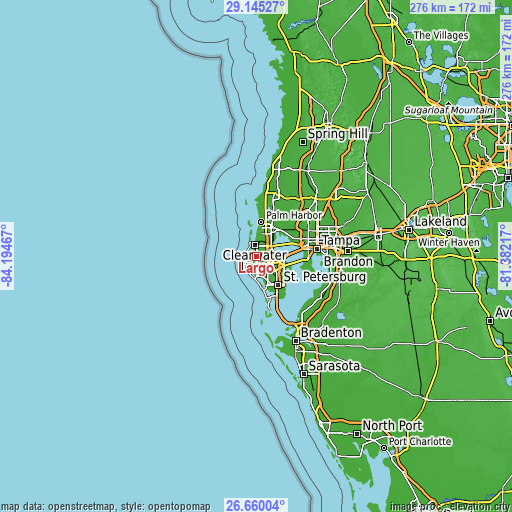 Topographic map of Largo