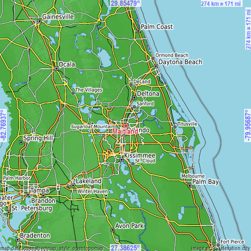 Topographic map of Maitland